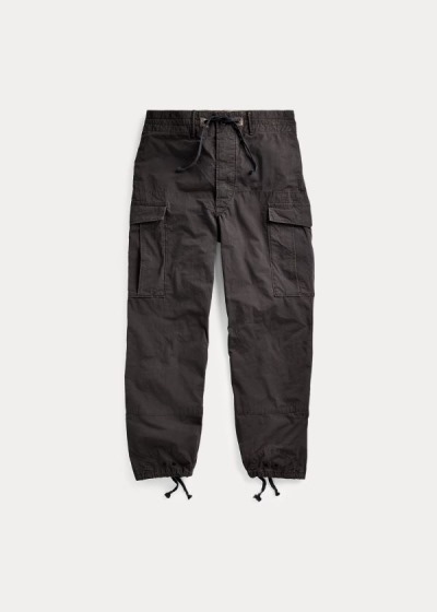 Pantalones Ralph Lauren Hombre Negros - Cotton-Blend Cargo - FVSQW8256